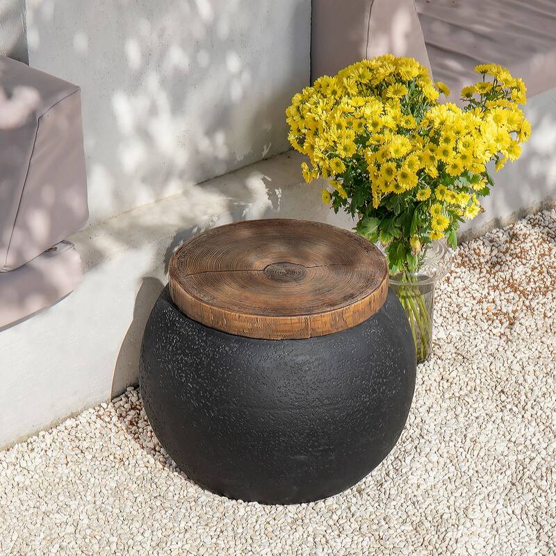 COSIEST Faux-Wood Top Side Table