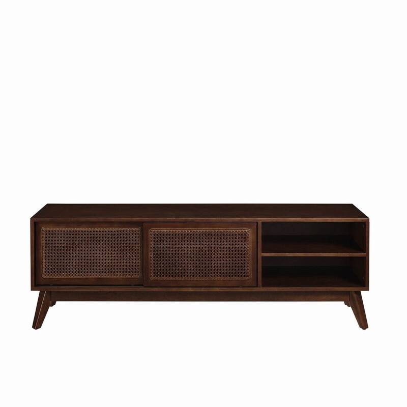 Modern Rattan TV Stand for 65 Inch TV - n/a