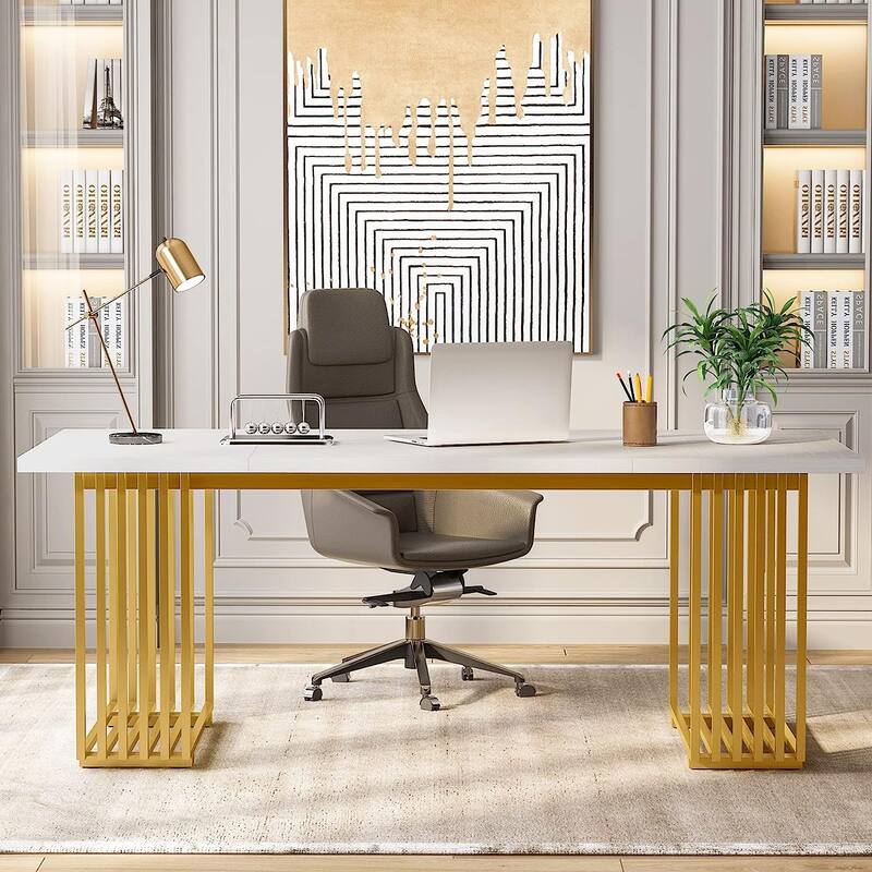 70.9" Modern Home Office Desk, Computer Executive Desk - White