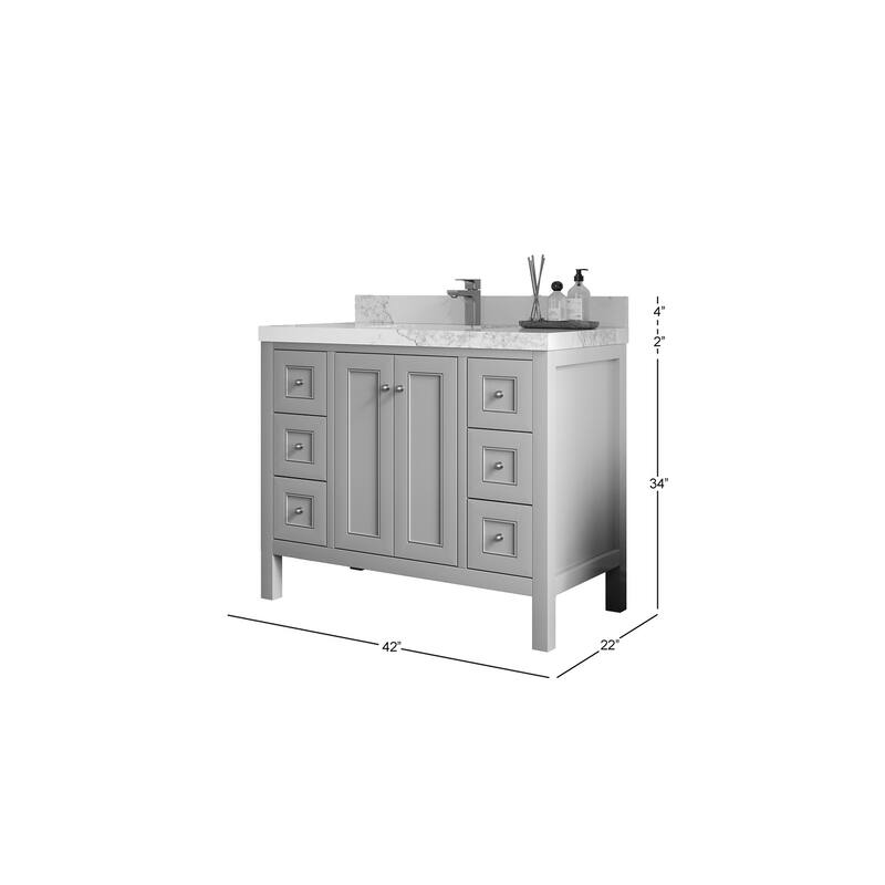 Willow Collections 42 in. W x 22 in. D Nashville Single Sink Bathroom Vanity with Countertop