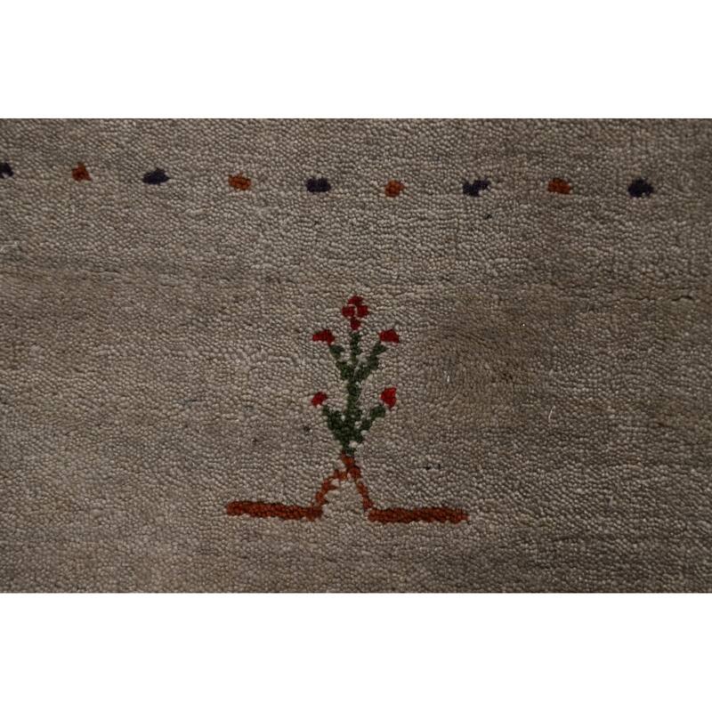 Gabbeh Oriental Area Rug Hand-Knotted Orange Wool Carpet - 5'9" x 7'8"
