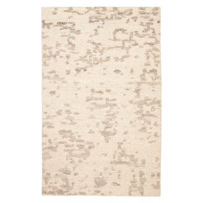 ECARPETGALLERY Hand-knotted Tangier Cream Wool Rug - 5'0 x 8'1