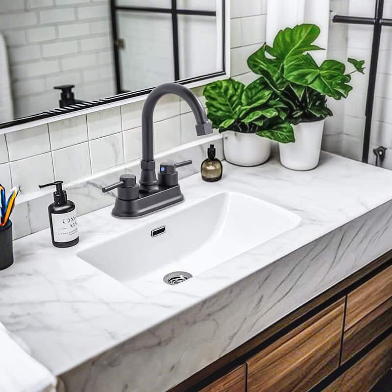 WOWOW 4-inch Dual Handle Bathroom Sink Faucet in Modern