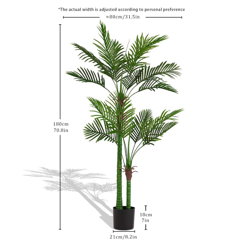 GDFStudio - Meridian 5.9FT Faux Fig Leaf Tree in Eco-Friendly Simulated Foliage