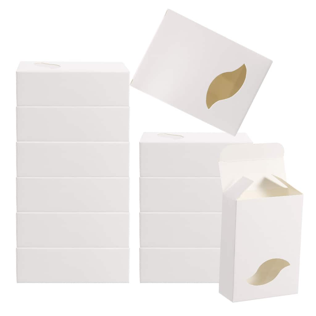 4"x3"x1" Paper Soap Box with Window, 30 Pack Soap Boxes Leaf