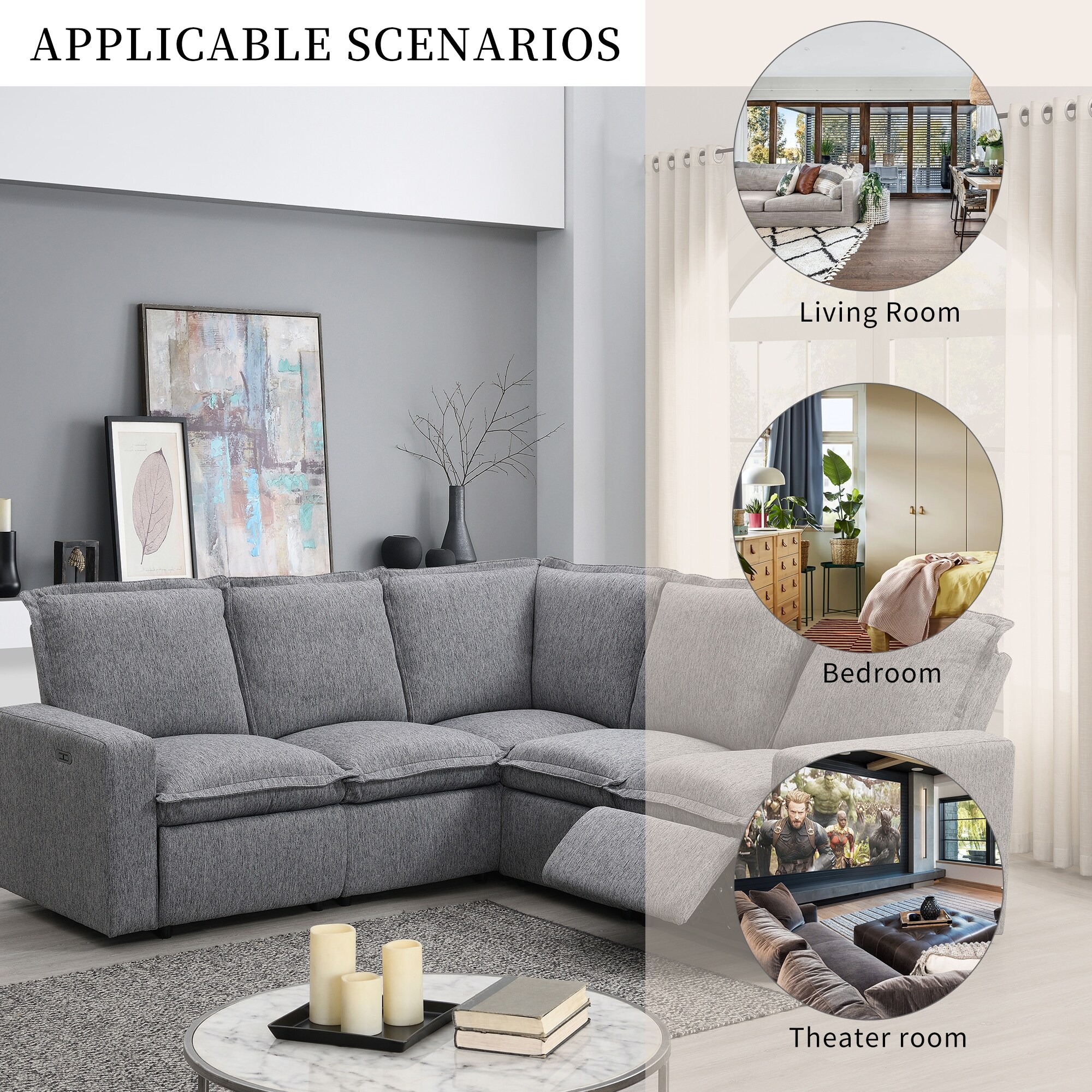 Theater room sectional discount couch