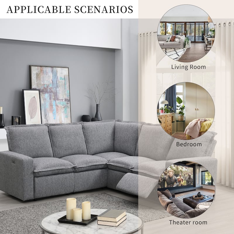 Power Recliner Chair Home Theater Seating Soft Chair with USB Port for Living Room, Bedroom, Theater room, Beige