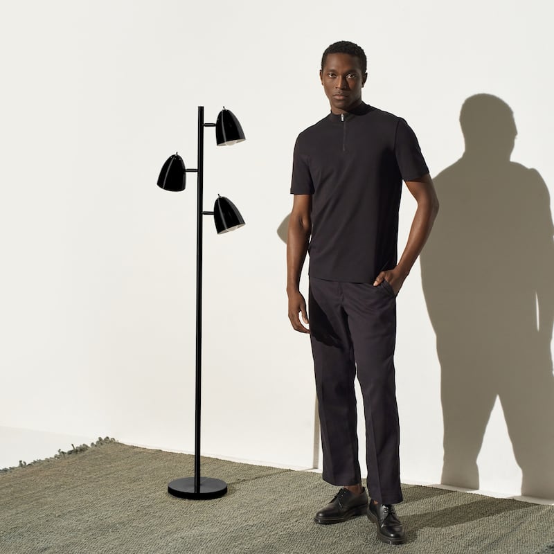 Brightech Jacob 64 in. Classic Black Mid-Century Modern 3-Light Adjustable LED Floor Lamp with 3 Black Metal Cone Shades