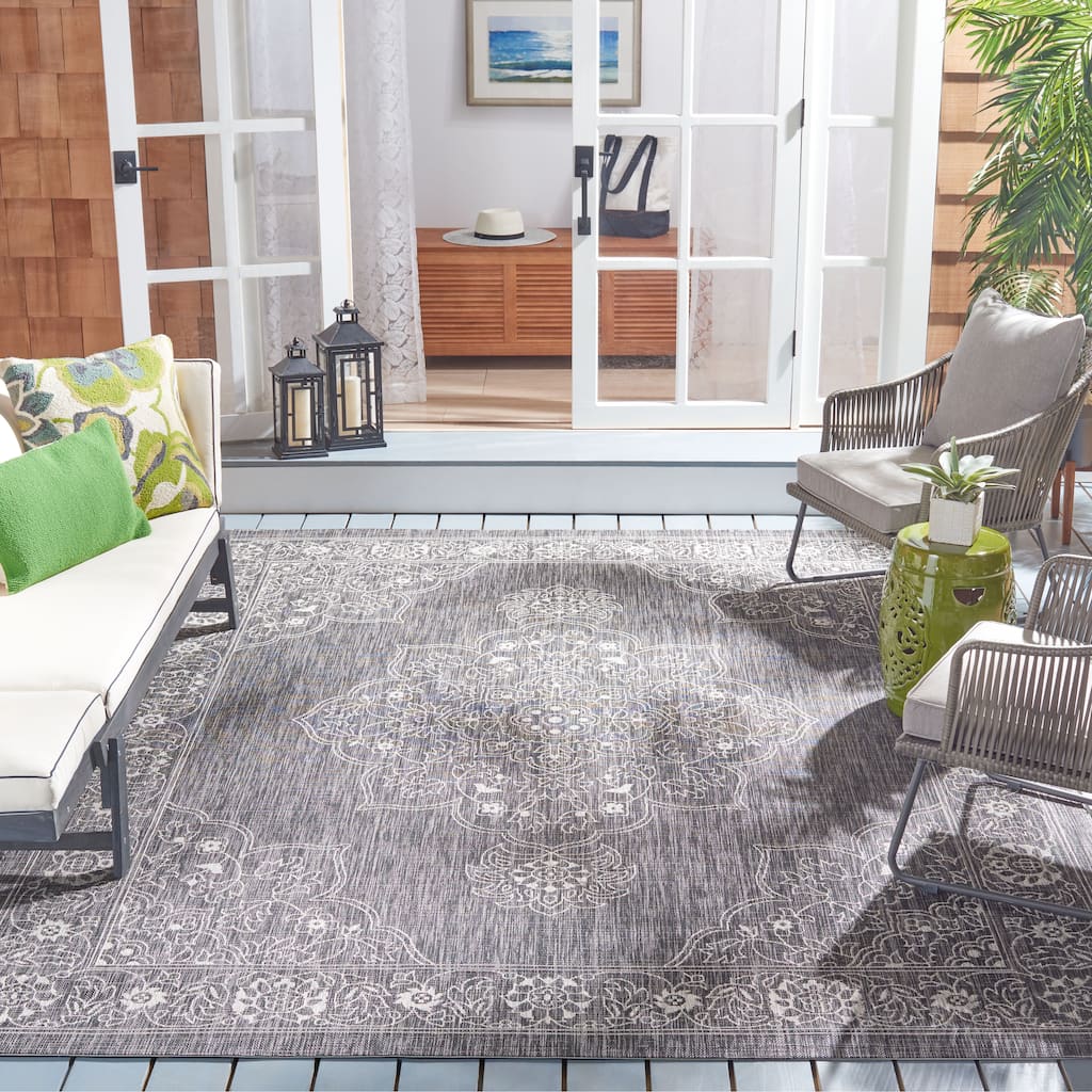 SAFAVIEH Courtyard Jumanah Indoor/ Outdoor Waterproof Patio Backyard Rug