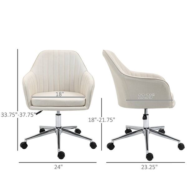 MidBack Task Chair, Fabric Home Office Chair, Swivel Desk Chair with