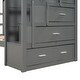 preview thumbnail 26 of 25, Twin over Twin Wood Bunk Bed with Trundle and Storage Staircase