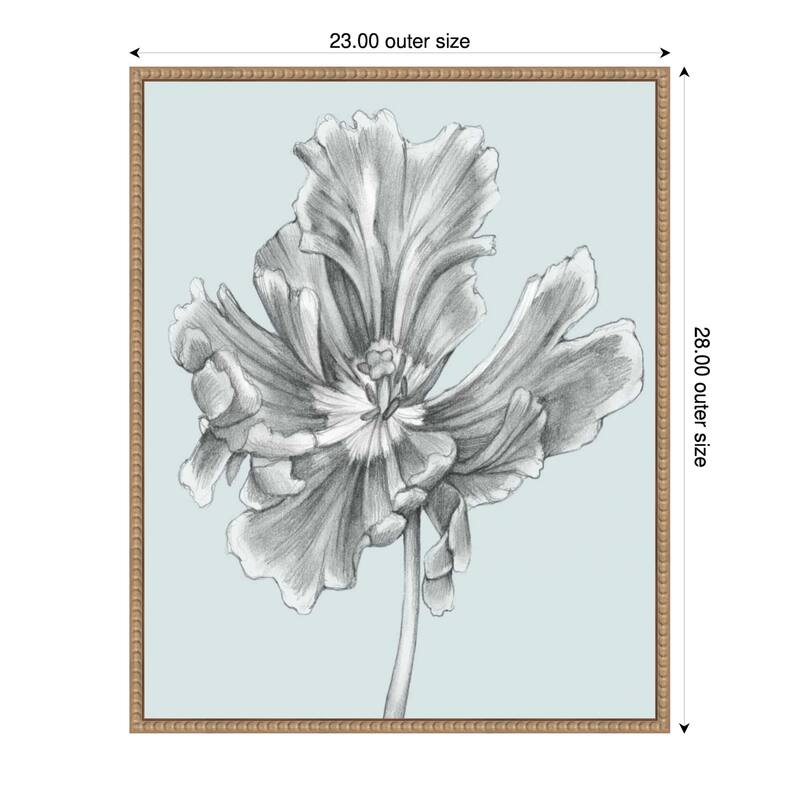 Silvery Blue Tulips No. 3 by Jennifer Goldberger (23 x 28 in.), Framed Canvas Wall Art Print