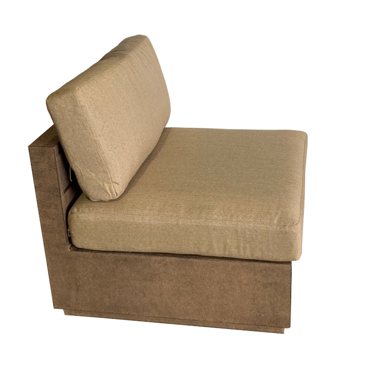 Modern Rustic Patio Sectional Armless Single Seaters With Cushions