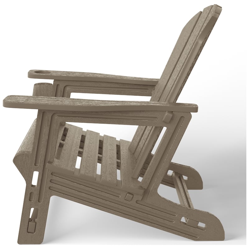 Polytrends Coastline Outdoor Poly Adirondack Chair with Cup Holder (Set of 2)