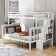 preview thumbnail 1 of 34, Twin Over Full Bunk Bed with Storage Stairs, Full-Length Guardrail White - Full