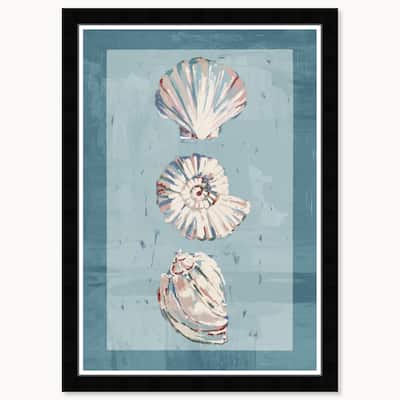Wynwood Studio Coastal Sea Shells Framed Beachfront Coastal Prints