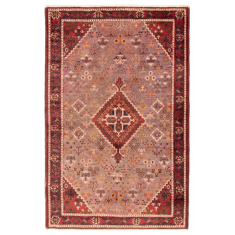 ECARPETGALLERY Hand-knotted Anadol Purple Wool Rug - 4'4 x 6'9 - Purple - 4'4 x 6'9