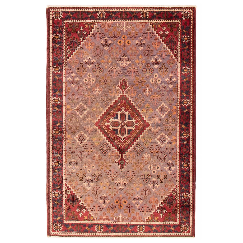 ECARPETGALLERY Hand-knotted Anadol Purple Wool Rug - 4'4 x 6'9