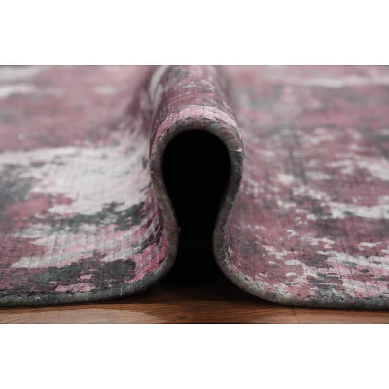 Hand Knotted Oriental Viscose Silk Carpet Modern Abstract Multi-Colored Abstract Area Rug - 7' 9'' X 5' 6''