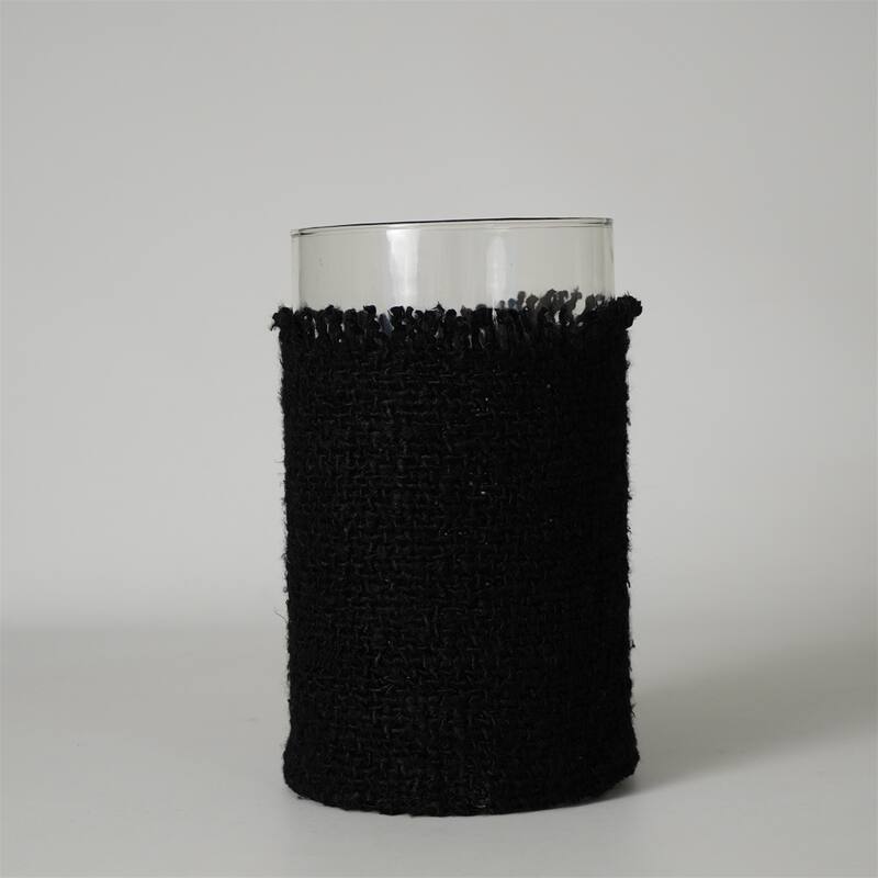 Textured Glass Votive Candle Holder - 10" - Gray