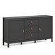 preview thumbnail 1 of 21, Porch & Den Madrid 2-Door Sideboard with 3-Drawers Black matte