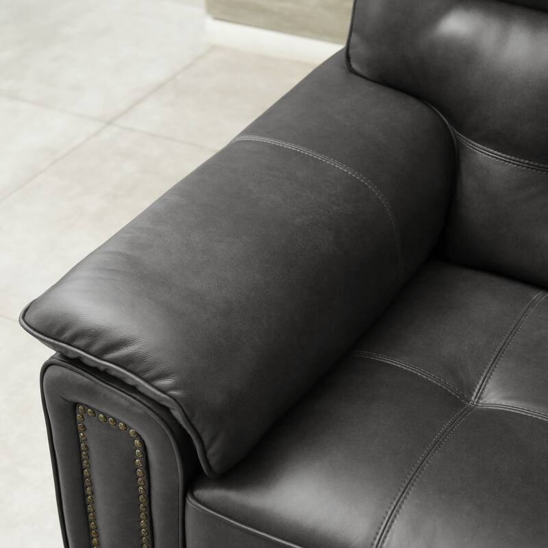 Henry Top Grain Leather Tufted Sofa