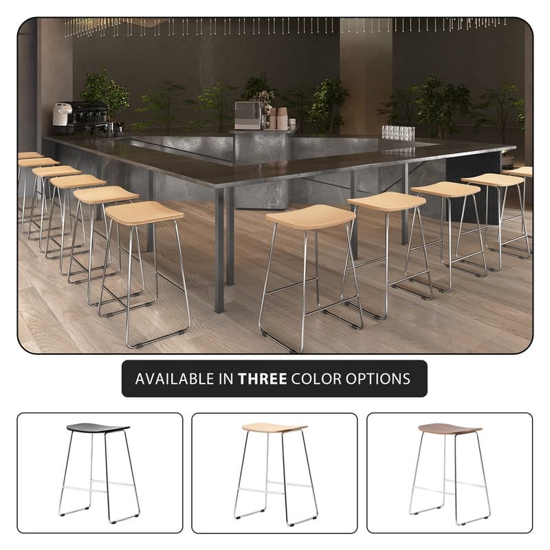 Melrose Modern Wood Saddle Seat Counter Stool by LeisureMod