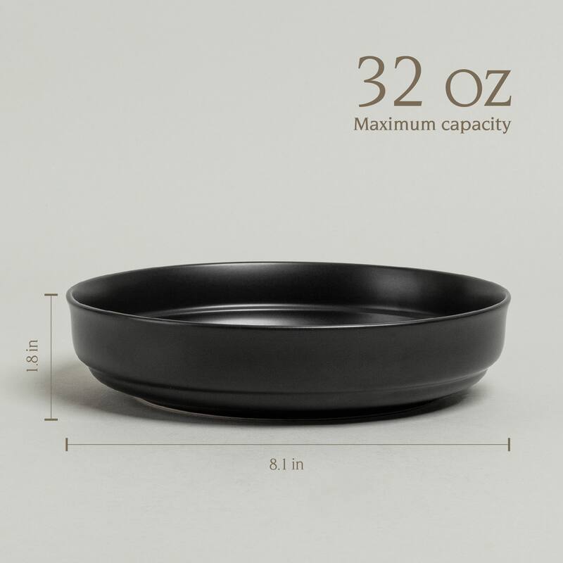 over&back Rimmed Semi-Matte Stoneware Dinner Bowls - 32oz