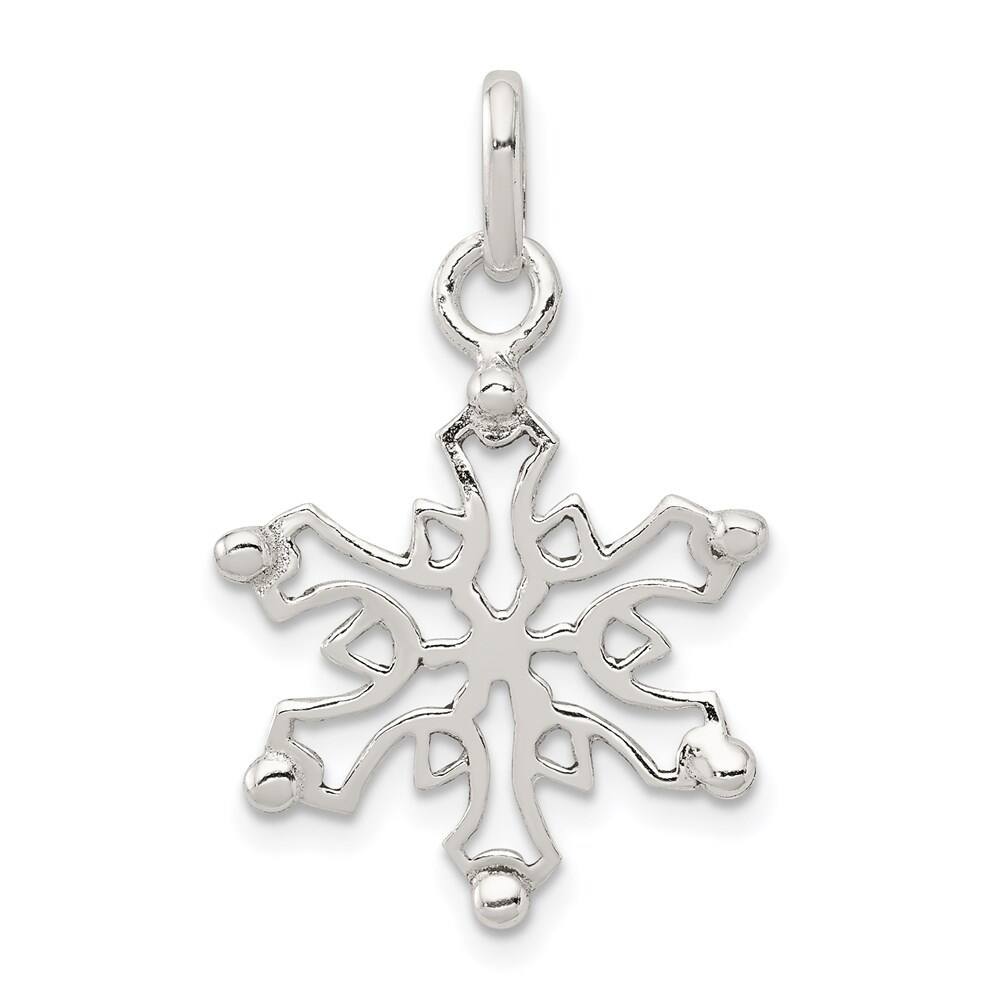 Diamond2Deal 925 Sterling Silver Polished Snowflake Pendant