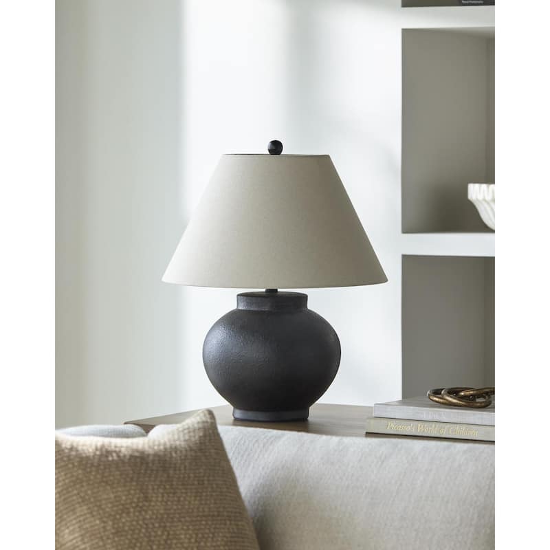 Livabliss Youri Traditional Accent Table Lamp - Black/Beige