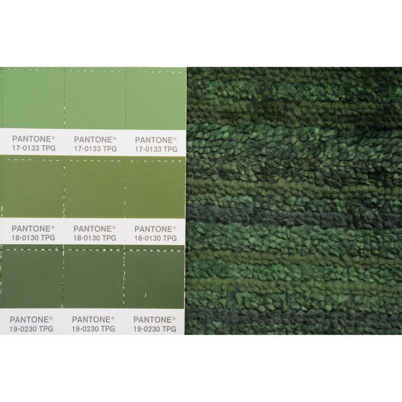 Hand Knotted Oriental Viscose Silk Carpet Tribal Animal Pictorial Green Gabbeh Runner Rug - 7' 6'' X 3' 0''