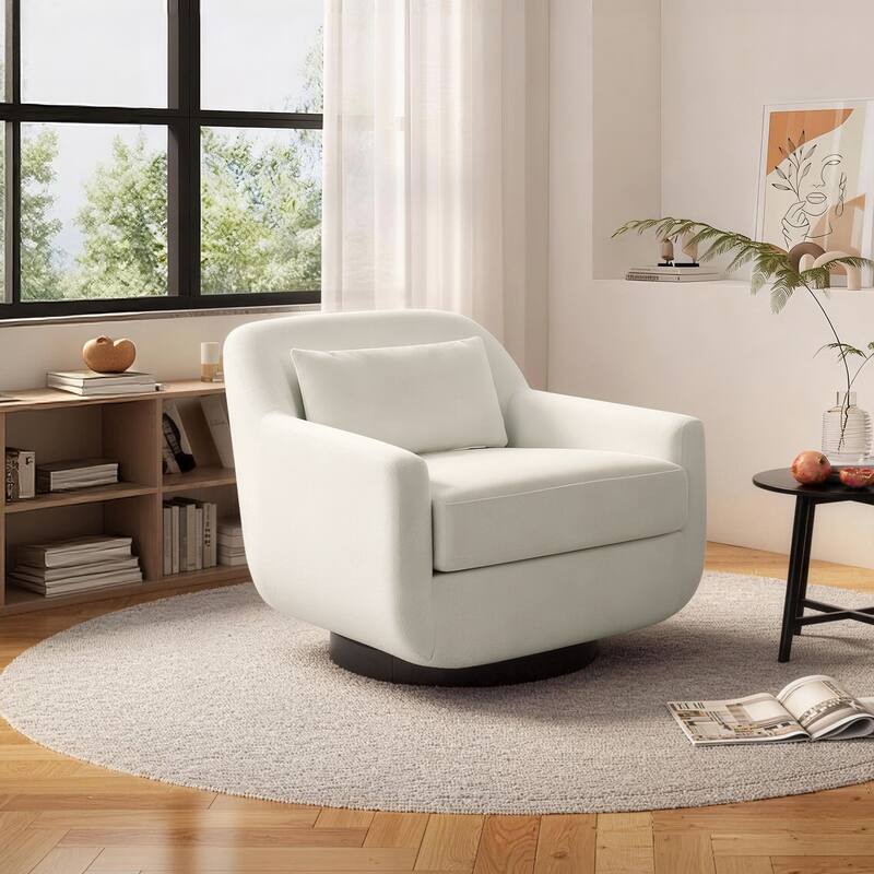 Modern Chenille 360-Degree Swivel Chair Accent Chair