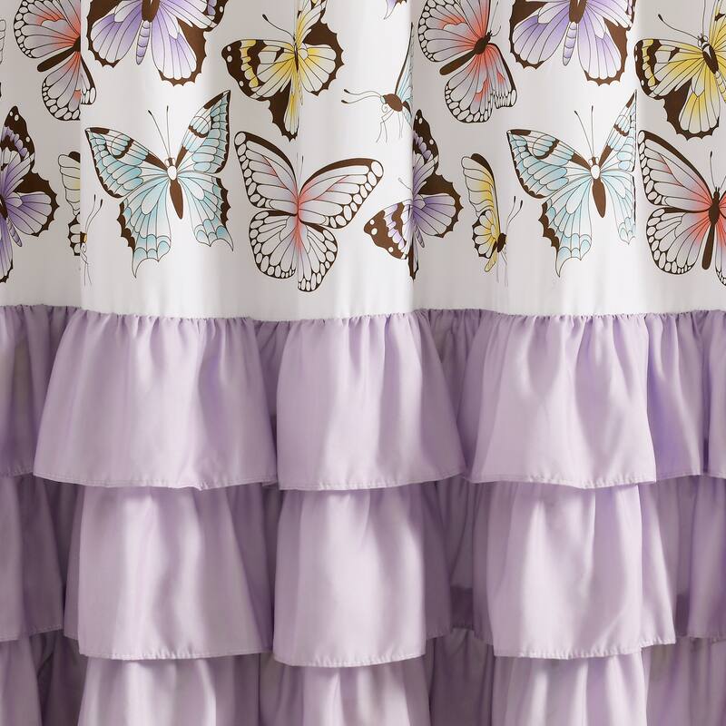 Lush Decor Flutter Butterfly Window Curtain Panel Pair