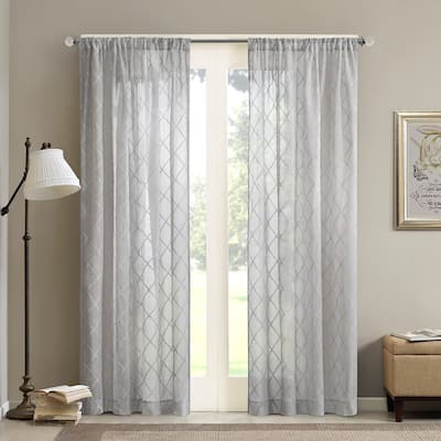 Diamond Sheer Window Curtain Panel(Only 1 Pc Panel)