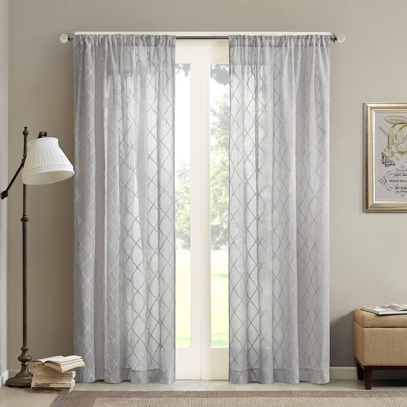 Diamond Sheer Window Curtain Panel