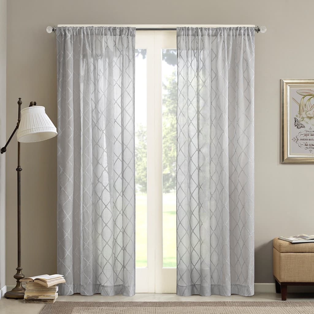 Diamond Sheer Window Curtain Panel