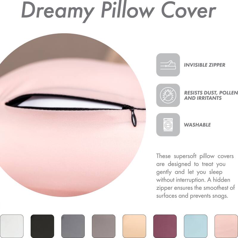 Premium Microbead Pillow, Anti-Aging, Silk like Cover, Cream Peach