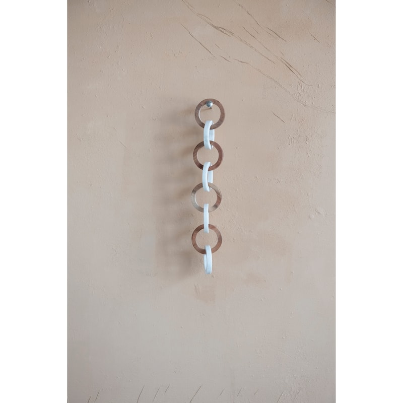 Acacia Wood and Marble Chain with 8 Links