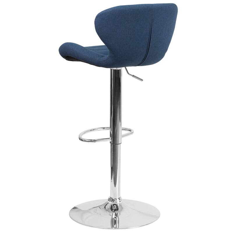 Modern Low-back Height-adjustable Chrome/Vinyl Barstools (Set of 2)