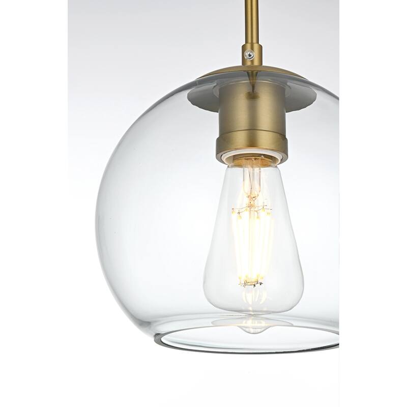 Elegant Lighting Baxter 7 Light 54" Linear Pendant with Clear Glass