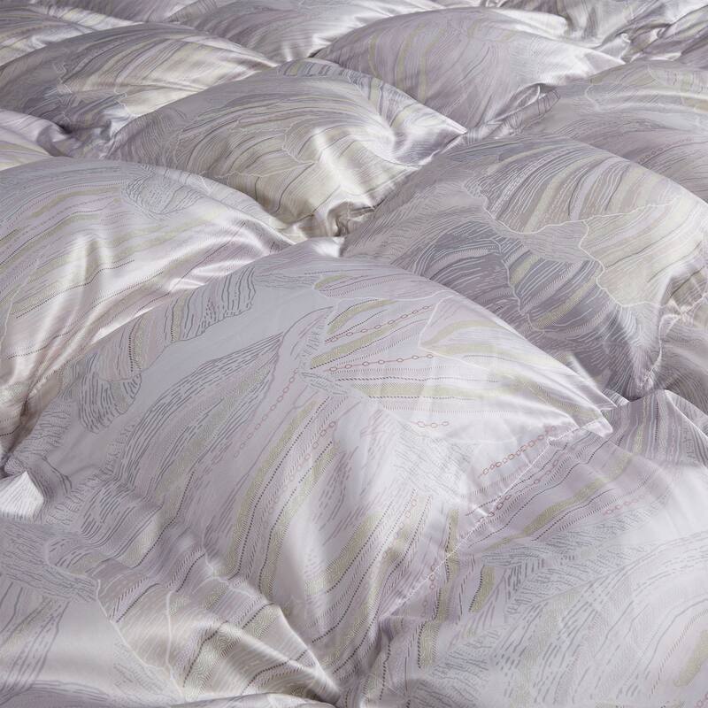 All Season Luxurious Silk Covered 93% White Goose Down Comforter