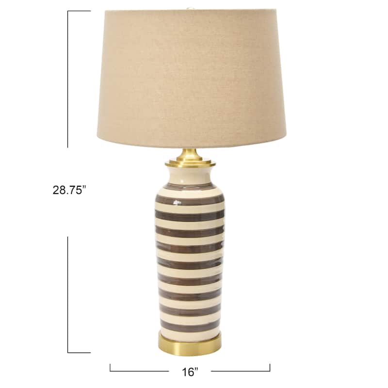 Ceramic Table Lamp with Brushed Accents
