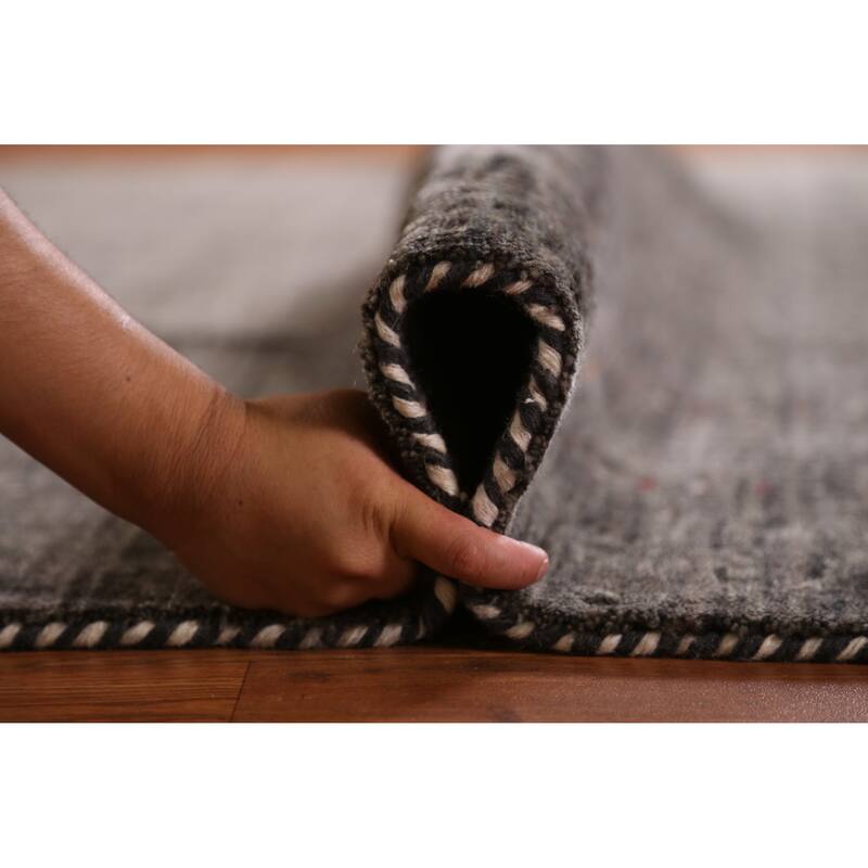 Hand Knotted Oriental 100% Wool Carpet Tribal Animal Pictorial Greys & Charcoal Gabbeh Area Rug - 11' 3'' X 8' 11''