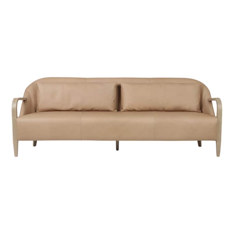 Fabric Sofa Couch Loveseat Combo Arms Mid-Century Design - 33" Tan - 87" x 30" x 32.5"