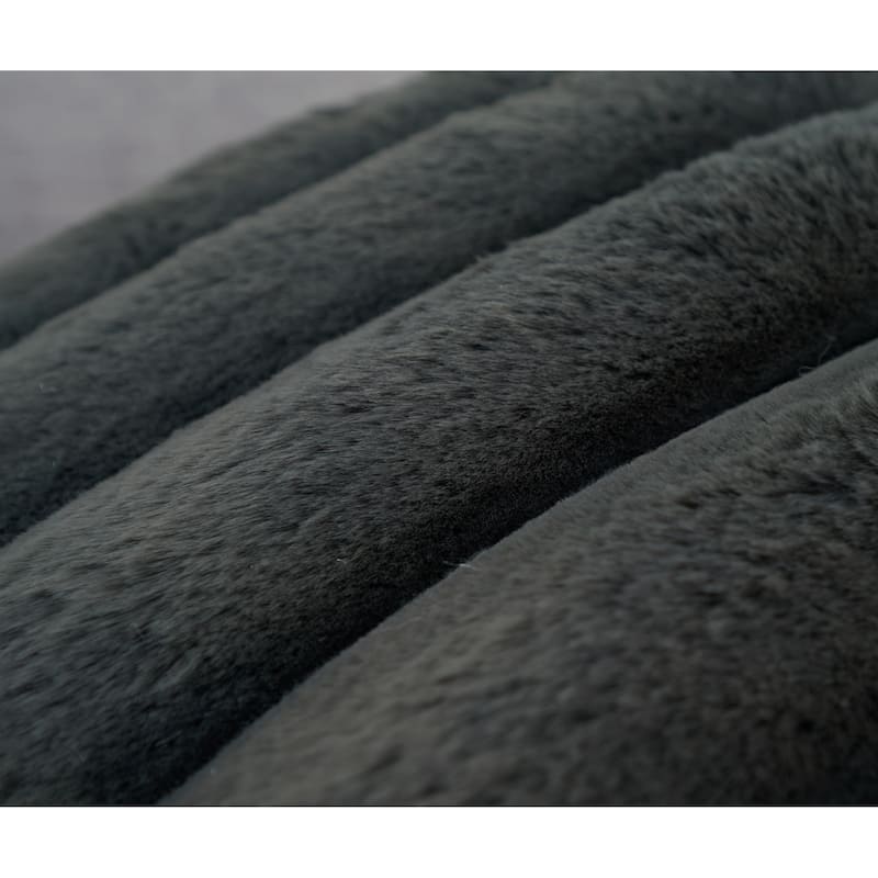 Madrid Collection Ultra Soft Ribbed Faux Fur Throw Pillow
