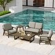 preview thumbnail 13 of 99, 5-Piece Teak Outdoor Conversation Set with Tables.