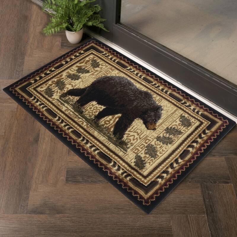 Nature's Nest GC_CBL3010 Black Lodge Area Rug