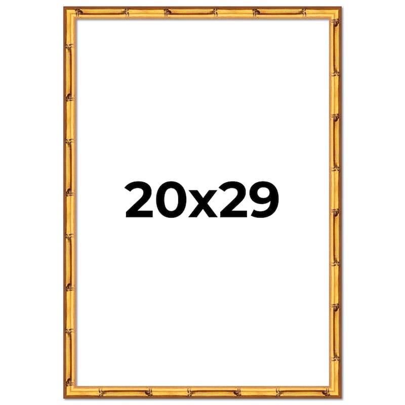 20x29 Frame Gold Bamboo Solid Wood Picture Frame | 1 Inch Moulding