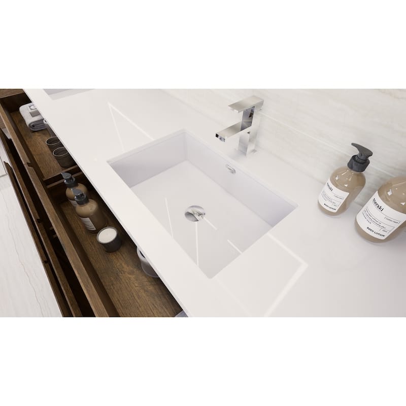 Aron 84'' Freestanding Vanity with Double Reinforced Acrylic Sink