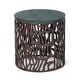 preview thumbnail 5 of 6, Coalton Boho Handcrafted Aluminum Side Table with Marble Top by Christopher Knight Home - 16.00" L x 16.00" W x 16.00" H